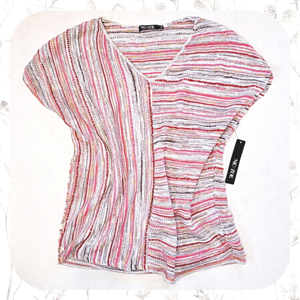 ⏰GONE 3/20!! NIC+ZOE Retro Striped Top size XS